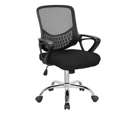 Scaun de birou ergonomic GRAVO, Negru, Mesh/Textil