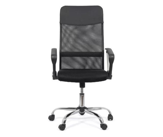 TAZZ Ергономичен офис стол Мрежа/Еко кожа Черен