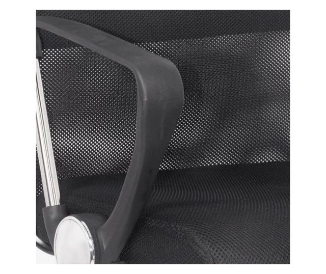 TAZZ Ергономичен офис стол Мрежа/Еко кожа Черен