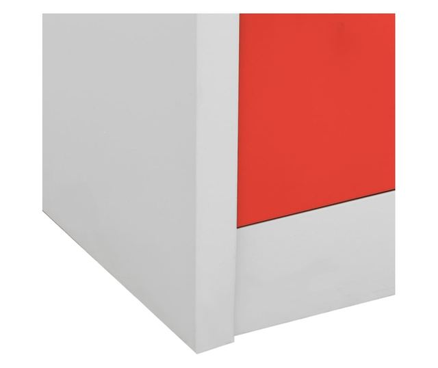 2 db világosszürke-piros acél zárható szekrény 90x45x92,5cm