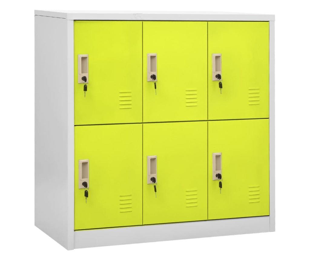 5 db világosszürke-zöld acél zárható szekrény 90 x 45 x 92,5 cm - 9