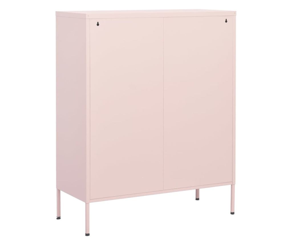 rózsaszín acél tárolószekrény 80 x 35 x 101,5 cm - 7