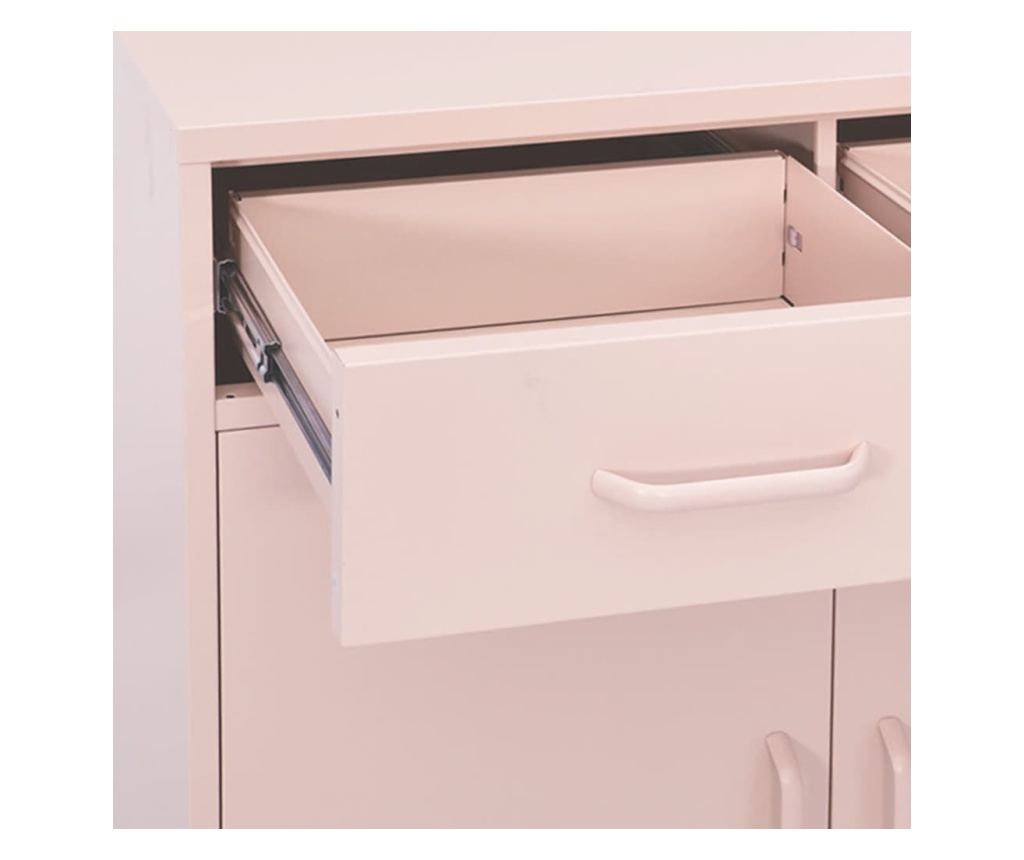 rózsaszín acél tárolószekrény 80 x 35 x 101,5 cm - 12