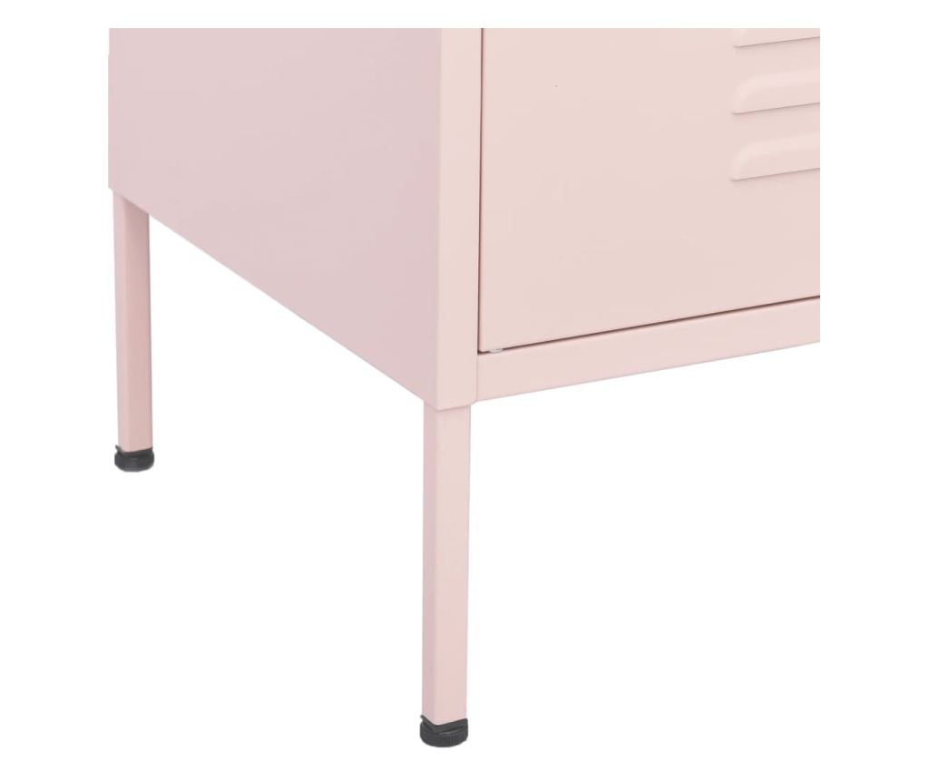 rózsaszín acél tárolószekrény 80 x 35 x 101,5 cm - 14