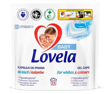 Detergent Lovela Baby, pentru rufe albe & colorate, 23 capsule