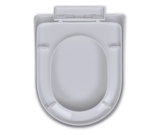 fehér szögletes WC-ülőke lassan csukódó fedéllel