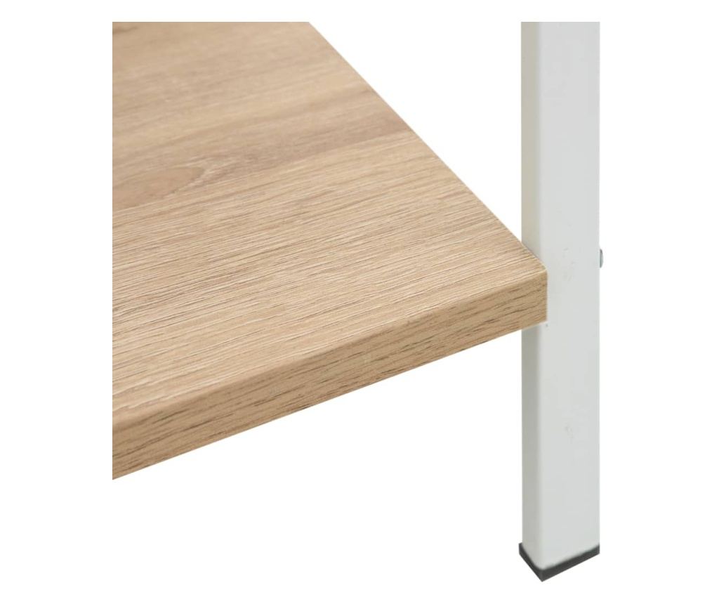 3 szintes tölgyszínű forgácslap könyvespolc 60 x 27,6 x 90,5 cm - 16