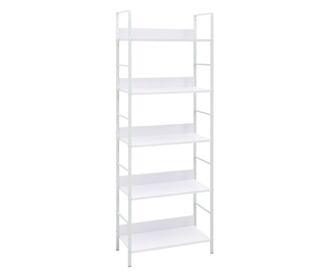 5 szintes fehér forgácslap könyvespolc 60 x 27,6 x 158,5 cm