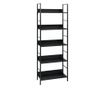 5 szintes fekete forgácslap könyvespolc 60 x 27,6 x 158,5 cm
