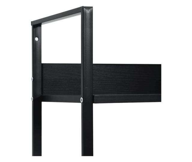 5 szintes fekete forgácslap könyvespolc 60 x 27,6 x 158,5 cm