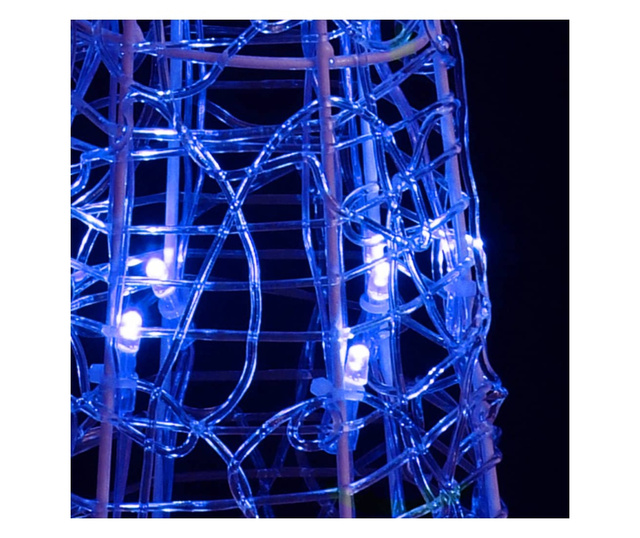Akrilni ukrasni stožac s LED svjetlima plavi 60 cm