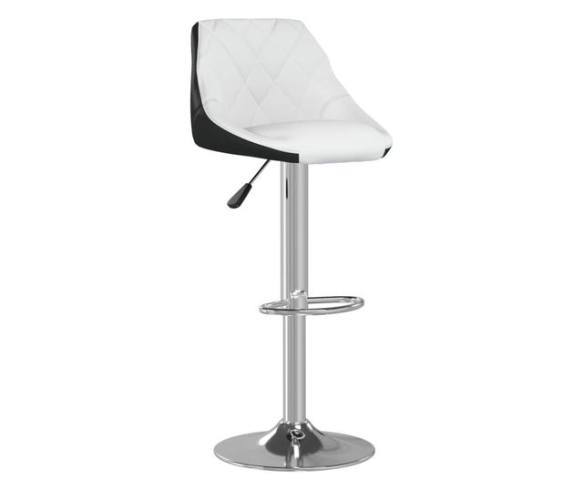 Barski stoli, 2 kosa, črno-beli, umetno usnje