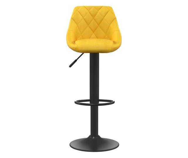 Barski stol, gorčično rumena, žamet