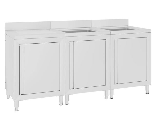Komercijalni kuhinjski ormarić za sudoper 180x60x96 cm čelični