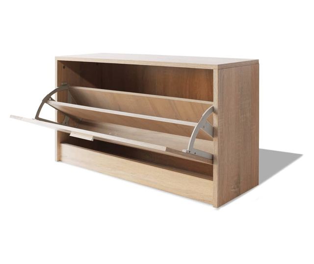 Banca de stocare pantofi, 80x24x45 cm, culoarea stejarului
