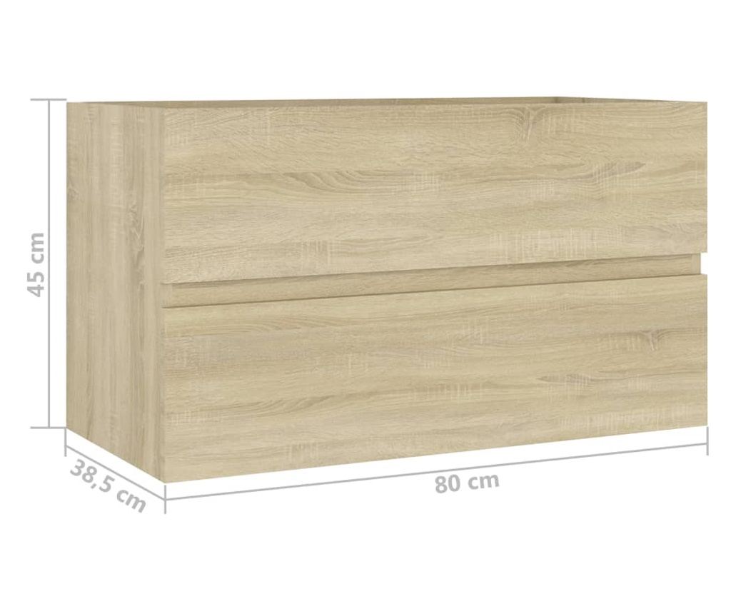 Шкаф за мивка, дъб Сонома, 80х38.5х45 см, ПДЧ - 7