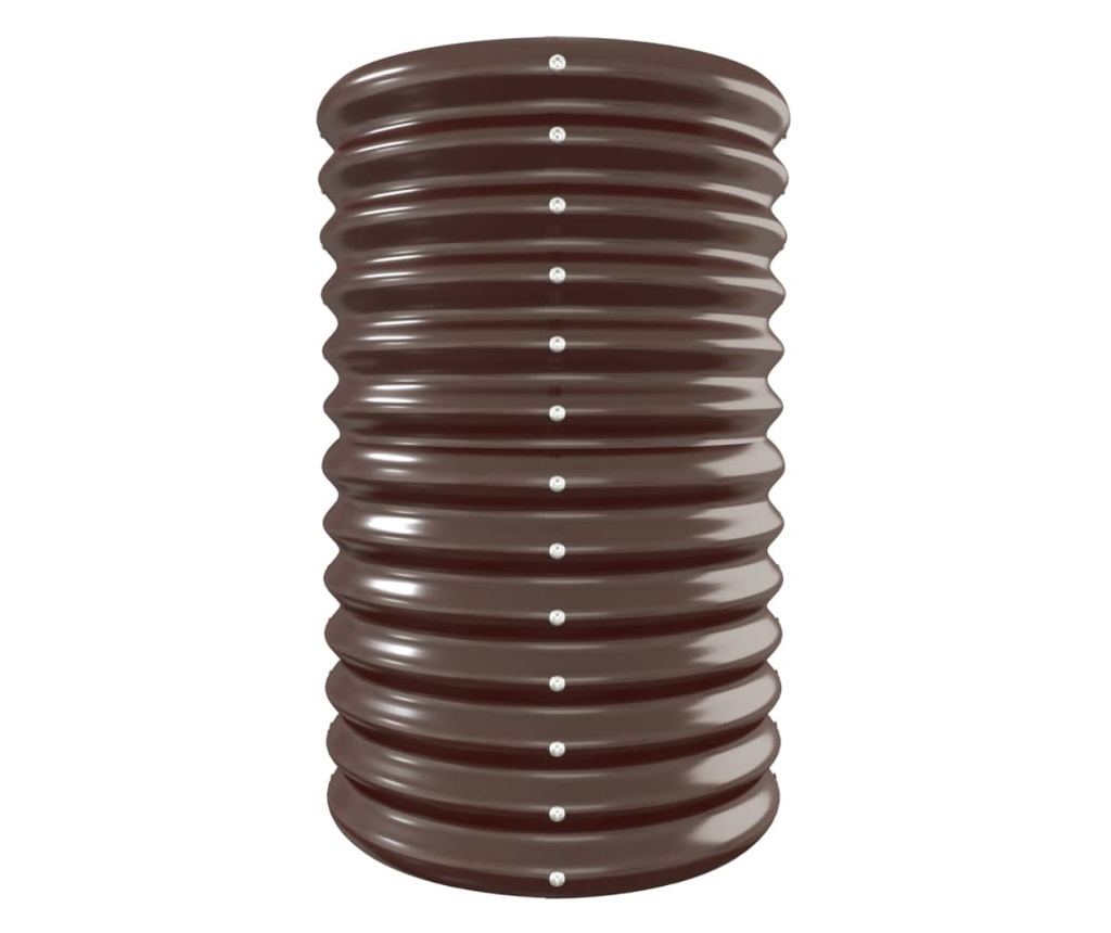 Кафява градинска саксия 332x40x68 см прахово боядисана стомана - 4