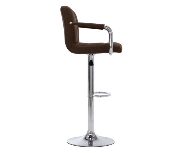 Barski stoli, 2 kosa, rjavi, tekstil