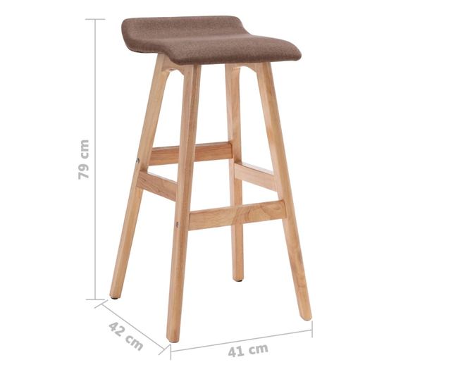 Barski stoli, 2 kosa, taupe siva, blago