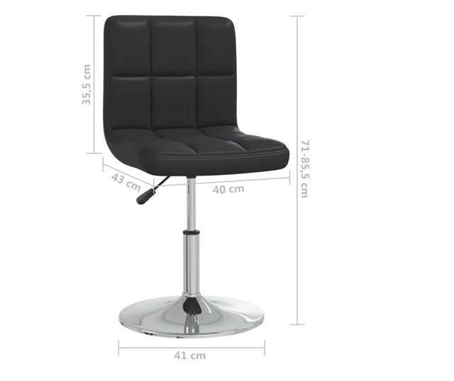 Barski stol, črn, umetno usnje