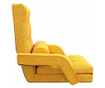 Сгъваем подов стол с функция легло, горчица жълта, текстил