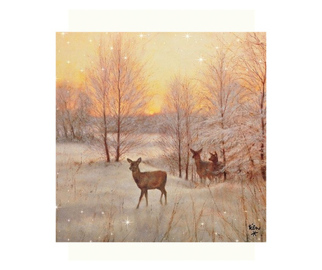 Servetele de masa, 33x33 cm, Deer At Sunset, Ambiente