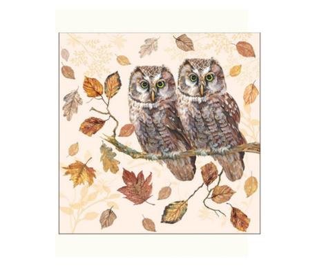 Servetele de masa, 33x33 cm, Owl Couple, Ambiente