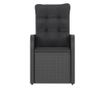 Комплект градински мебели с възглавници, 11 части, Черен, Поли ратан thumbnail 4