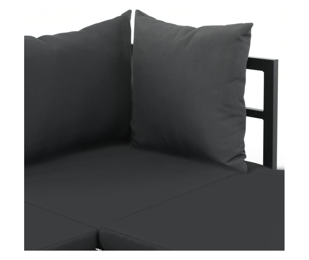 Set vrtne sedežne garniture v kotni izvedbi s blazinami, 2 kosa, aluminij, WPC - 8