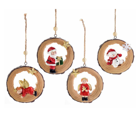 Set 4 ornamente brad Craciun 8.5 cm