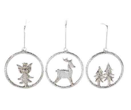 Set 6 ornamente brad Craciun 8.5 cm
