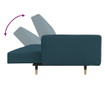 Canapea extensibila cu 2 locuri, 2 perne, albastru, catifea