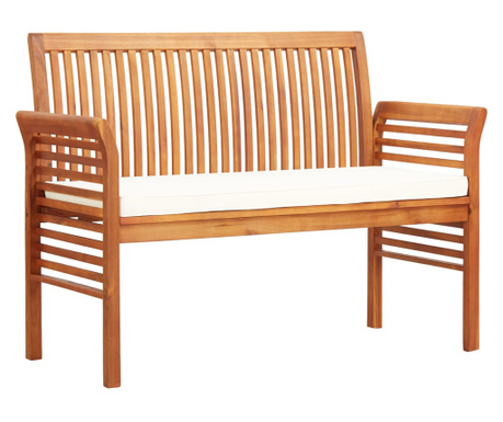 2-osobowa ławka ogrodowa z poduszką, 120 cm, drewno akacjowe