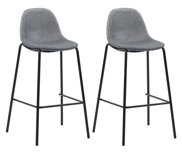 Set barskog namještaja, 3 dijela, svijetlosiva, tekstilni materijal