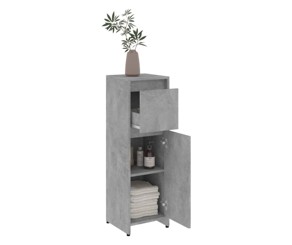 Kupaonski ormarić boja betona 30x30x95 cm od konstruiranog drva - 13