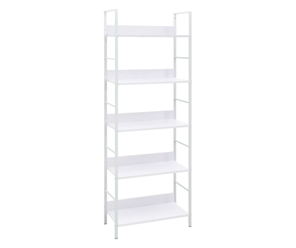 5 szintes fehér forgácslap könyvespolc 60 x 27,6 x 158,5 cm - 3