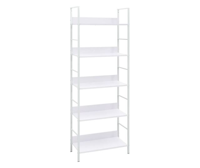 5 szintes fehér forgácslap könyvespolc 60 x 27,6 x 158,5 cm