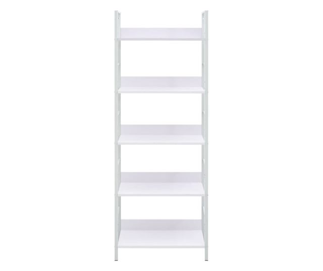 5 szintes fehér forgácslap könyvespolc 60 x 27,6 x 158,5 cm