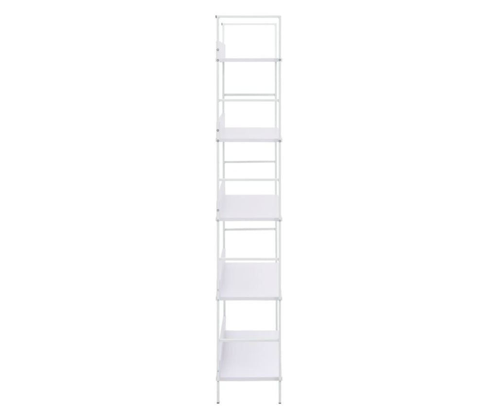 5 szintes fehér forgácslap könyvespolc 60 x 27,6 x 158,5 cm - 13