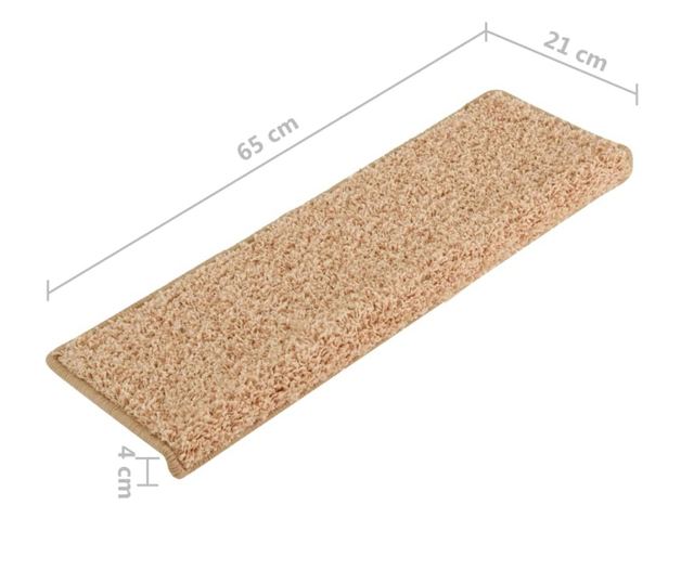 Tepisi za stepenice 15 kom 65x21x4 cm zlatni