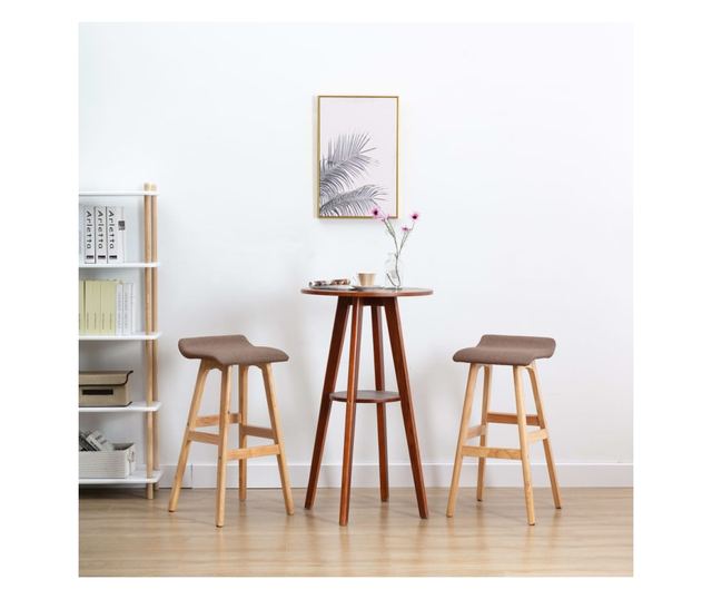 Barski stoli, 2 kosa, taupe siva, blago