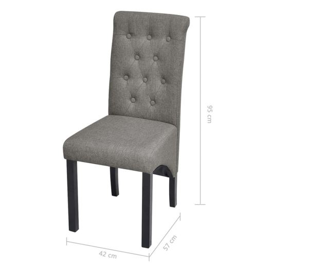 Kuhinjski stoli, 2 kosa, svetlo sivi, tekstil