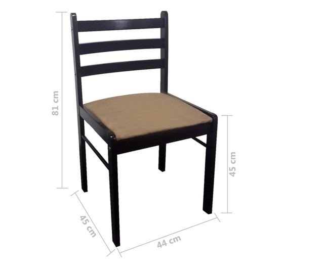 Leseni kuhinjski stoli, rjavi, 2 kosa