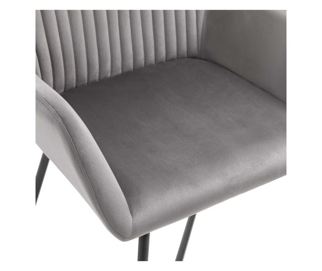 Kuhinjski stoli, 2 kosa, sivi, žamet