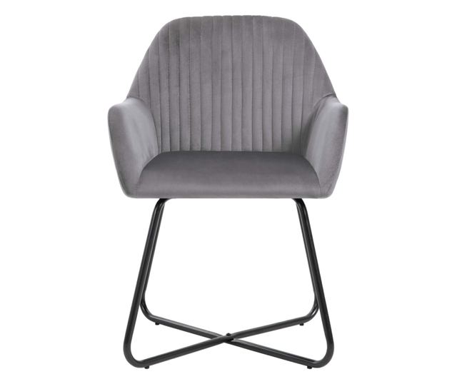 Kuhinjski stoli, 2 kosa, sivi, žamet