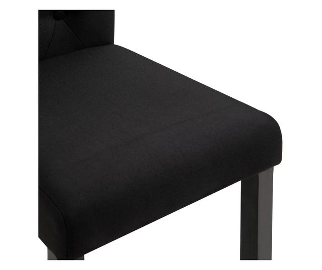 Kuhinjski stoli, komplet 4, črni, blago