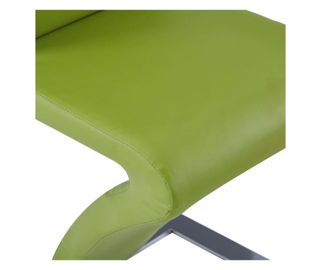 Zigzag jedilni stoli, 2 kosa, zeleno, umetno usnje