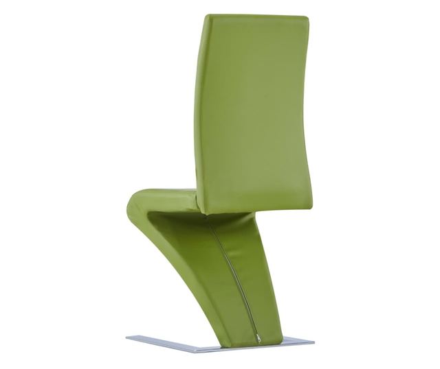 Zigzag jedilni stoli, 2 kosa, zeleno, umetno usnje