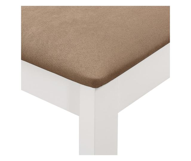 Jedilni stoli z blazinami, 6 kosov, beli, masivni les