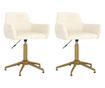 Zakretne kuhinjske stolice, 2 kom., krem, baršun
